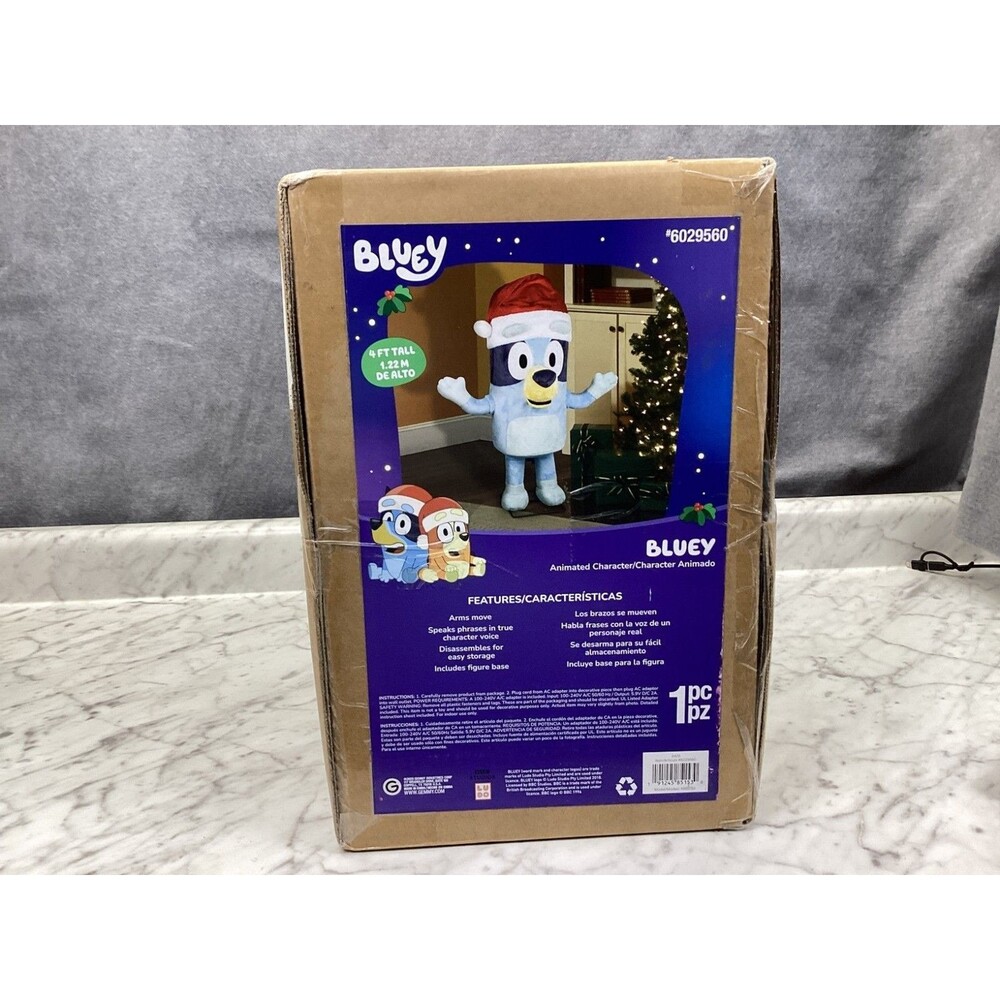 New Bluey Animated Character 4 FT Tall Christmas Animatronic Decoration Speaks
